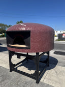 Verona-560 assembled pizza oven, burgundy mosaic, on steel stand