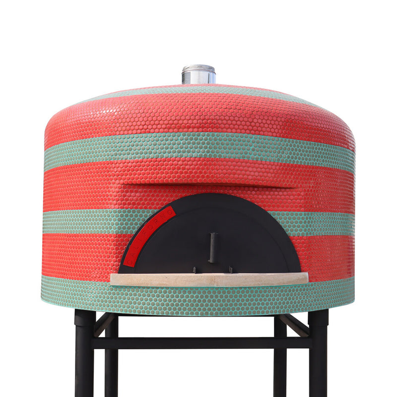 CALIFORNO mosaic pizza oven in Red & Green Stripe
