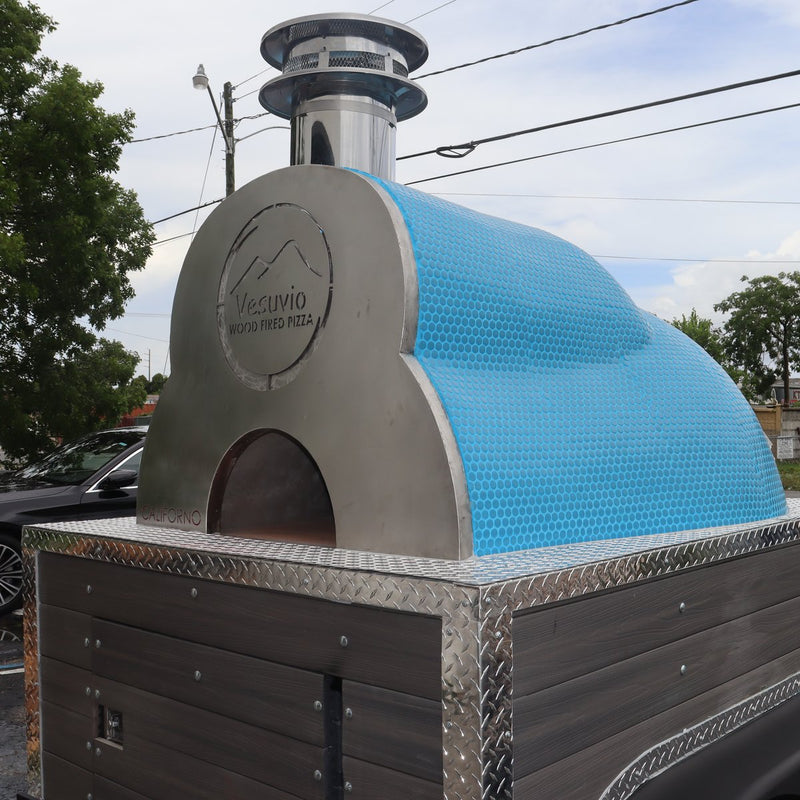 CALIFORNO mosaic pizza oven in Sky Blue