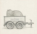 Hand-drawn sketch of a CALIFORNO pizza oven trailer