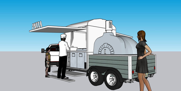 NAPOLI WORK AROUND OPEN PIZZA OVEN TRAILER 12 FEET LONG